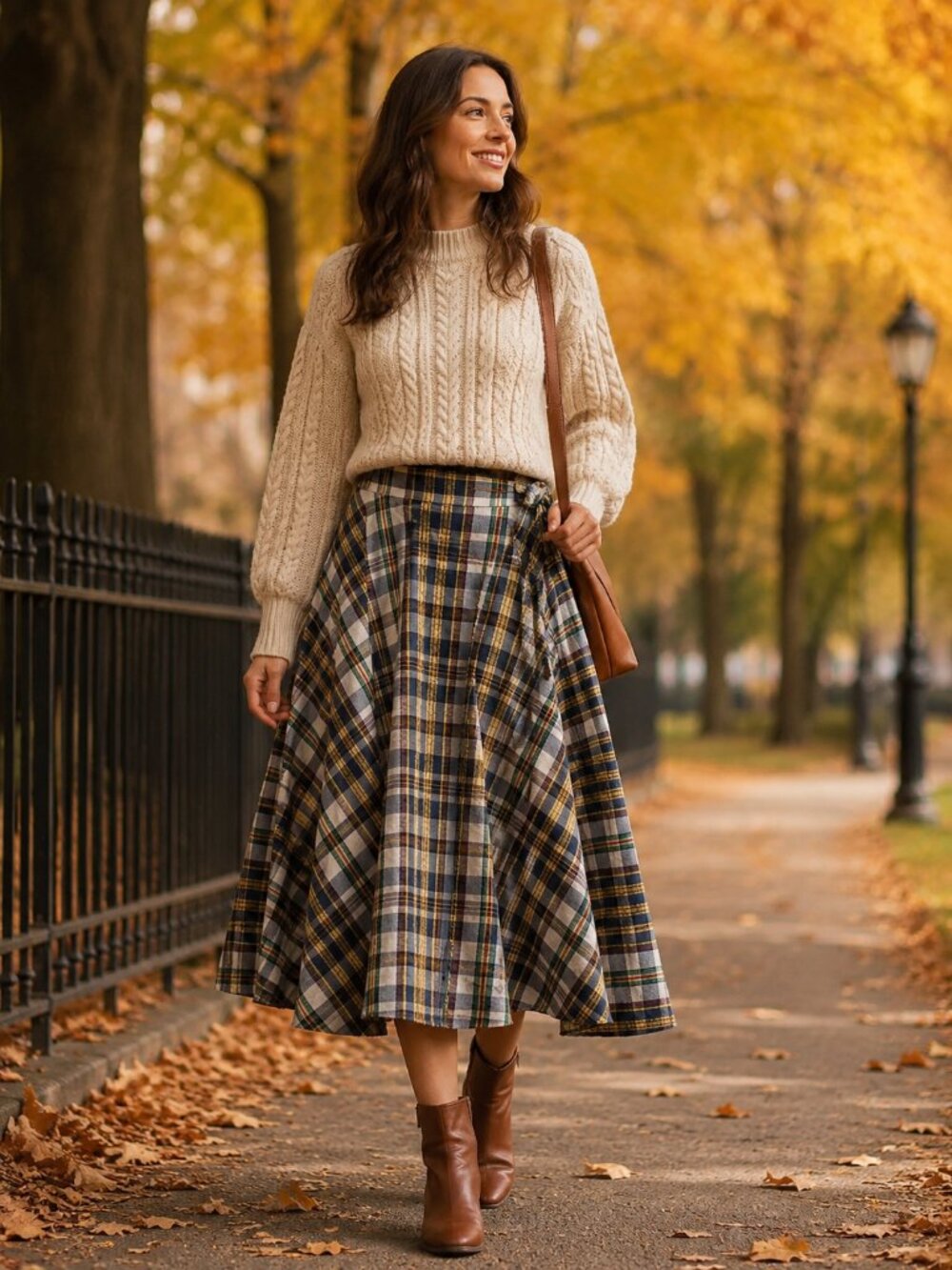 JW Anderson x Uniqlo Gingham Flared Midi Skirt A Line Blue Yellow Tartan Plaid